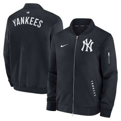 New York Yankees Nike Authentic Collection Dugout Relaxed Full-Zip Bomber Jacket - Navy