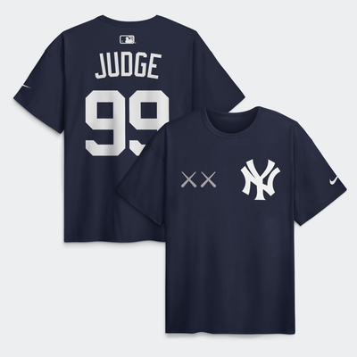 Aaron Judge New York Yankees Nike x KAWS Name & Number Max90 T-Shirt - Navy