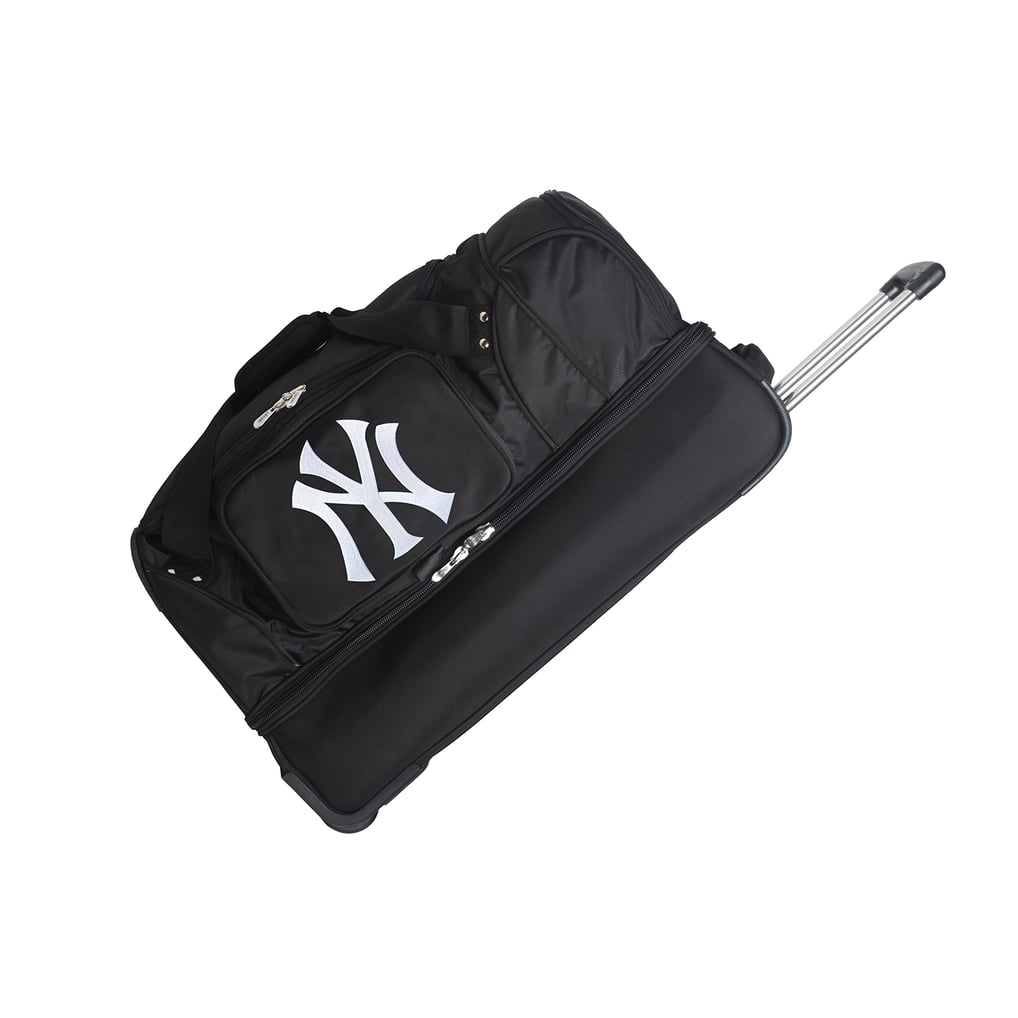 New York Yankees MOJO 27'' 2-Wheel Drop Bottom Rolling Duffel Bag - Black