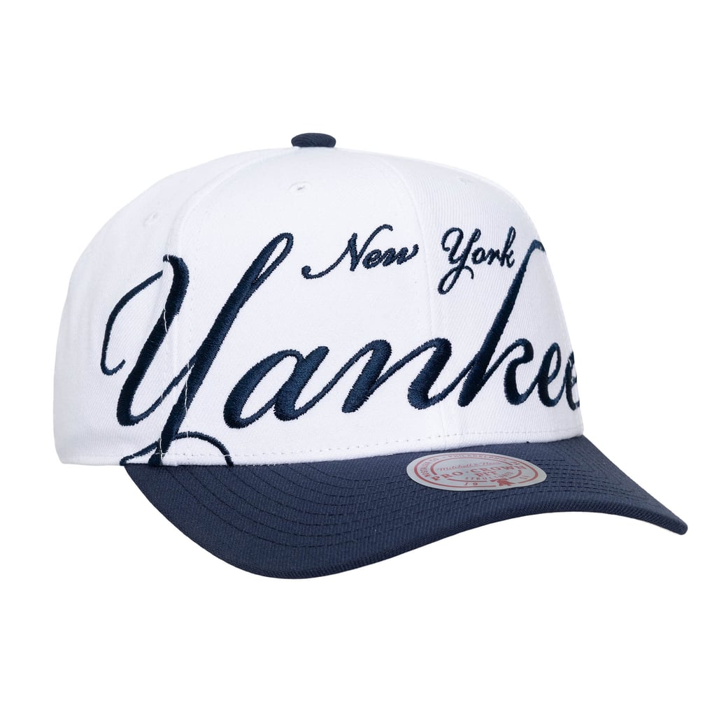 New York Yankees Mitchell & Ness Unisex XL Script Pro Crown Adjustable Hat - White/Navy