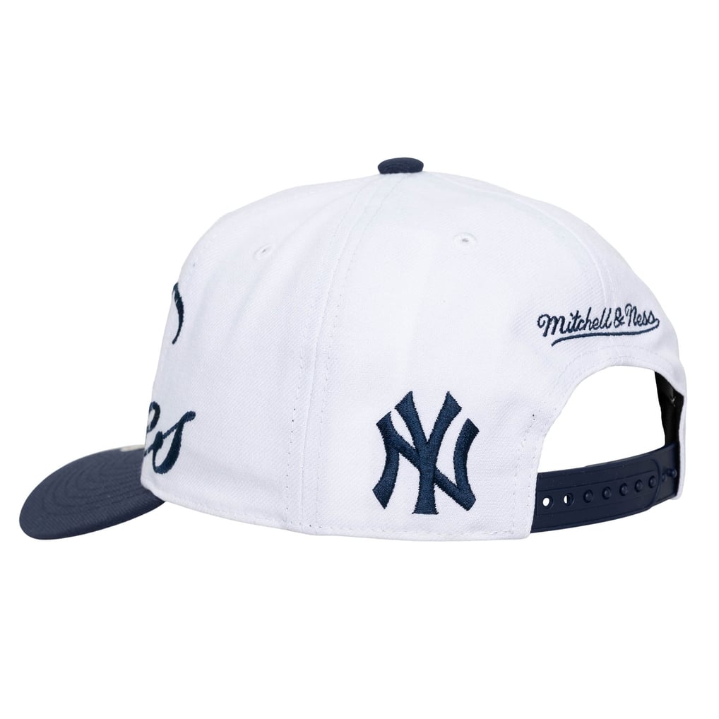 New York Yankees Mitchell & Ness Unisex XL Script Pro Crown Adjustable Hat - White/Navy