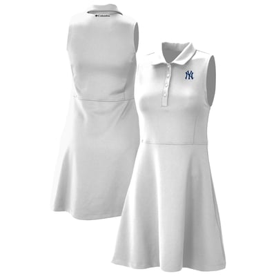 New York Yankees Columbia Women's Omni-Wick Polo Match Dress - White