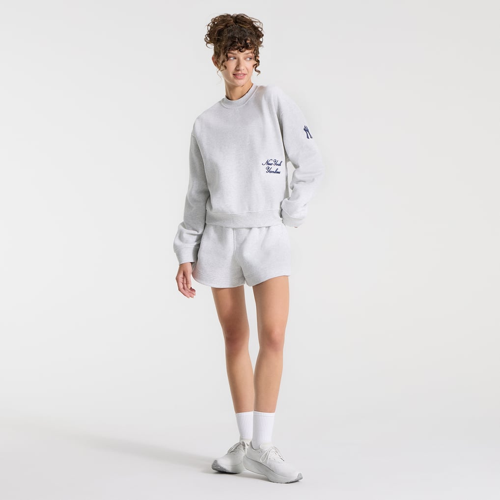 New York Yankees lululemon Women's Oversized Steady State Crew - Heathered Core Ultra Light Grey