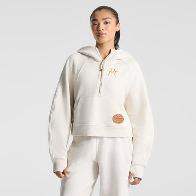 New York Yankees lululemon Women's Scuba Oversized Half-Zip Hoodie - Light Ivory