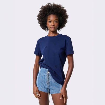 New York Yankees Terez Women's Gems Logo T-Shirt - Navy