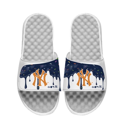 New York Yankees ISlide Youth Ice Cream Drip Slide Sandals - White