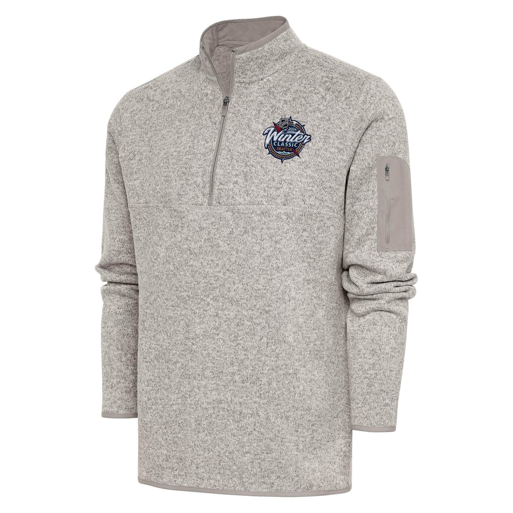  Antigua 2024 Winter Classic Fortune Quarter-Zip Pullover Jacket – Oatmeal