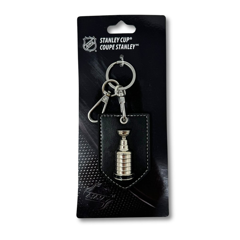 NHL Stanley Cup Leather and 3D Chrome Keychain