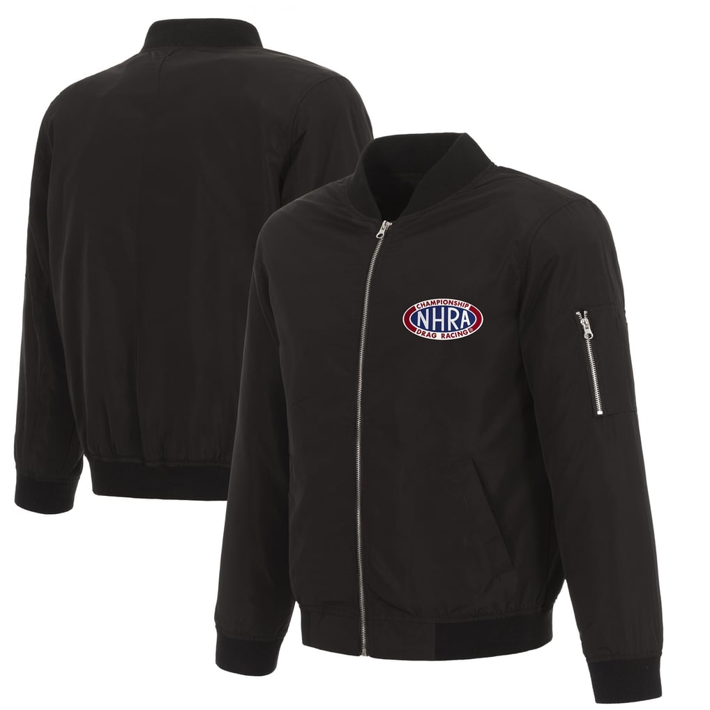 NHRA JH Design Full-Zip Nylon Bomber Jacket - Black