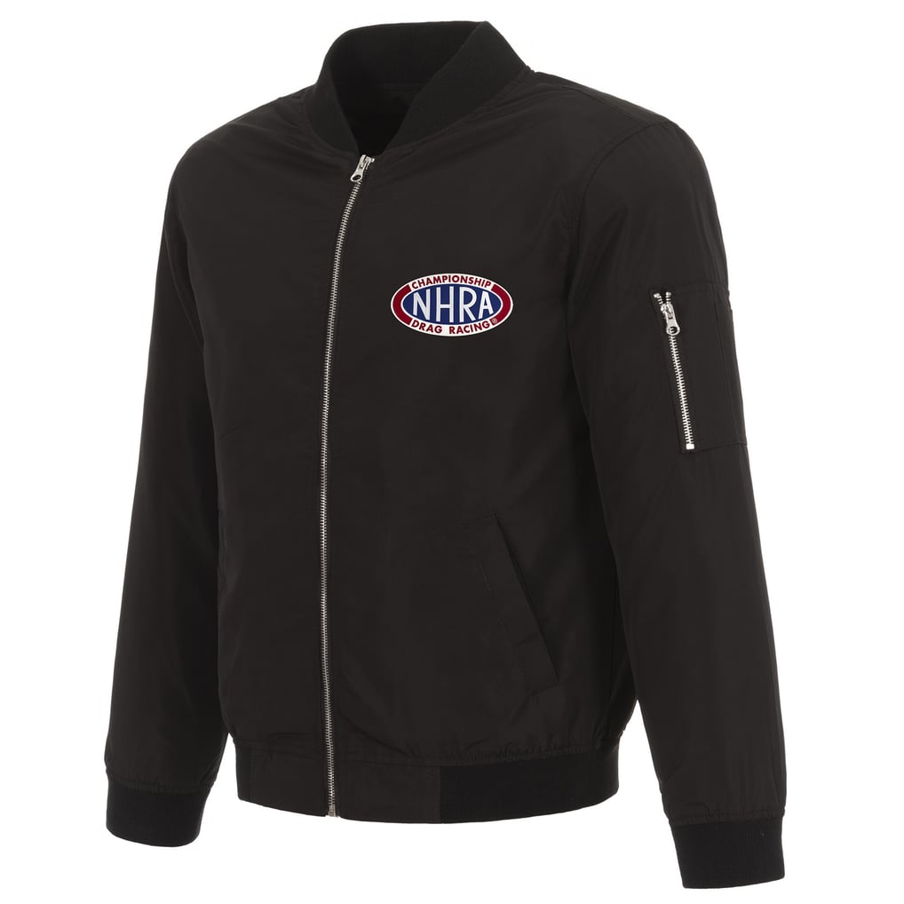 NHRA JH Design Full-Zip Nylon Bomber Jacket - Black