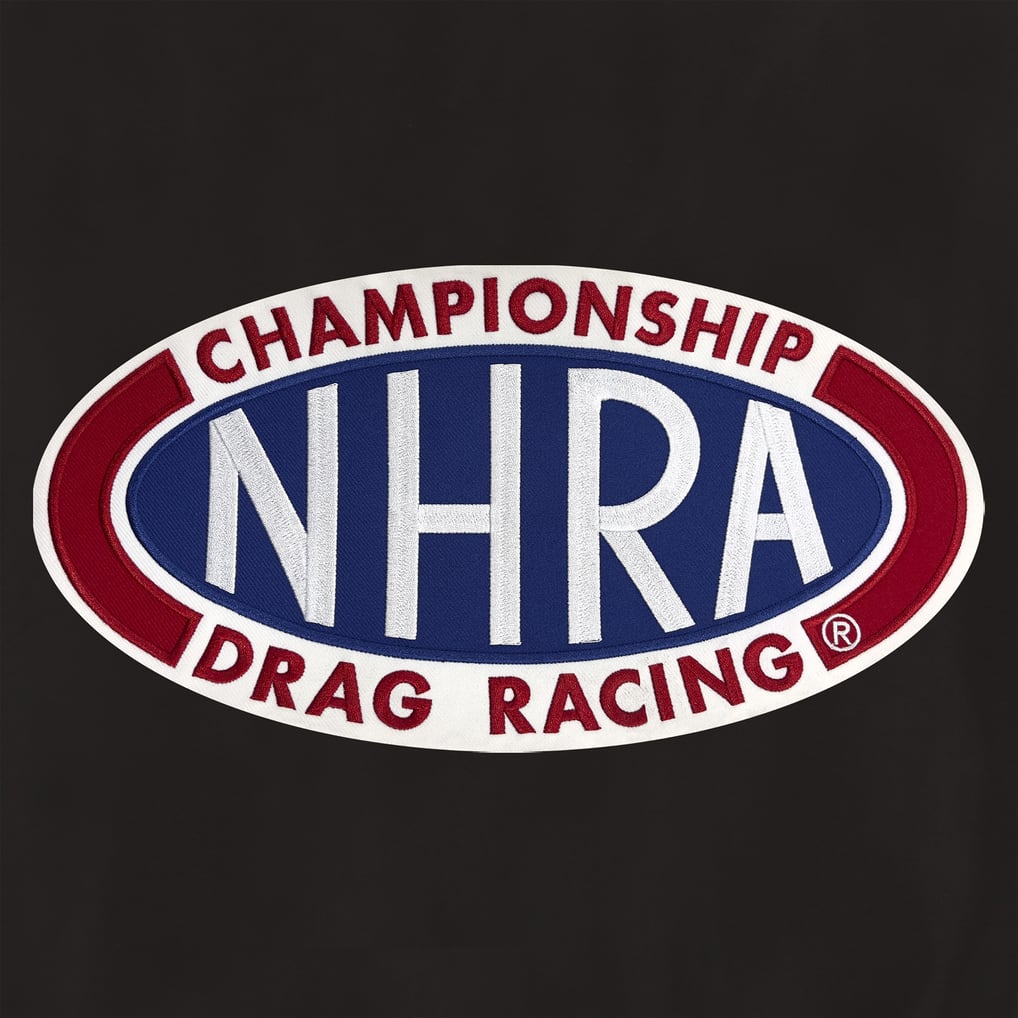 NHRA JH Design Full-Zip Nylon Bomber Jacket - Black