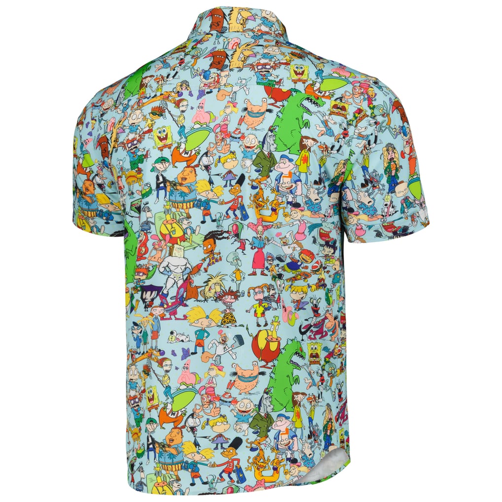 Nickelodeon RSVLTS Unisex 90s Mashup KUNUFLEX Button-Down Shirt - Light Blue