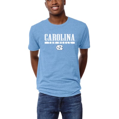  North Carolina Tar Heels League Collegiate Wear  Victory Falls Tri-Blend T-Shirt - Heather Powder Blue