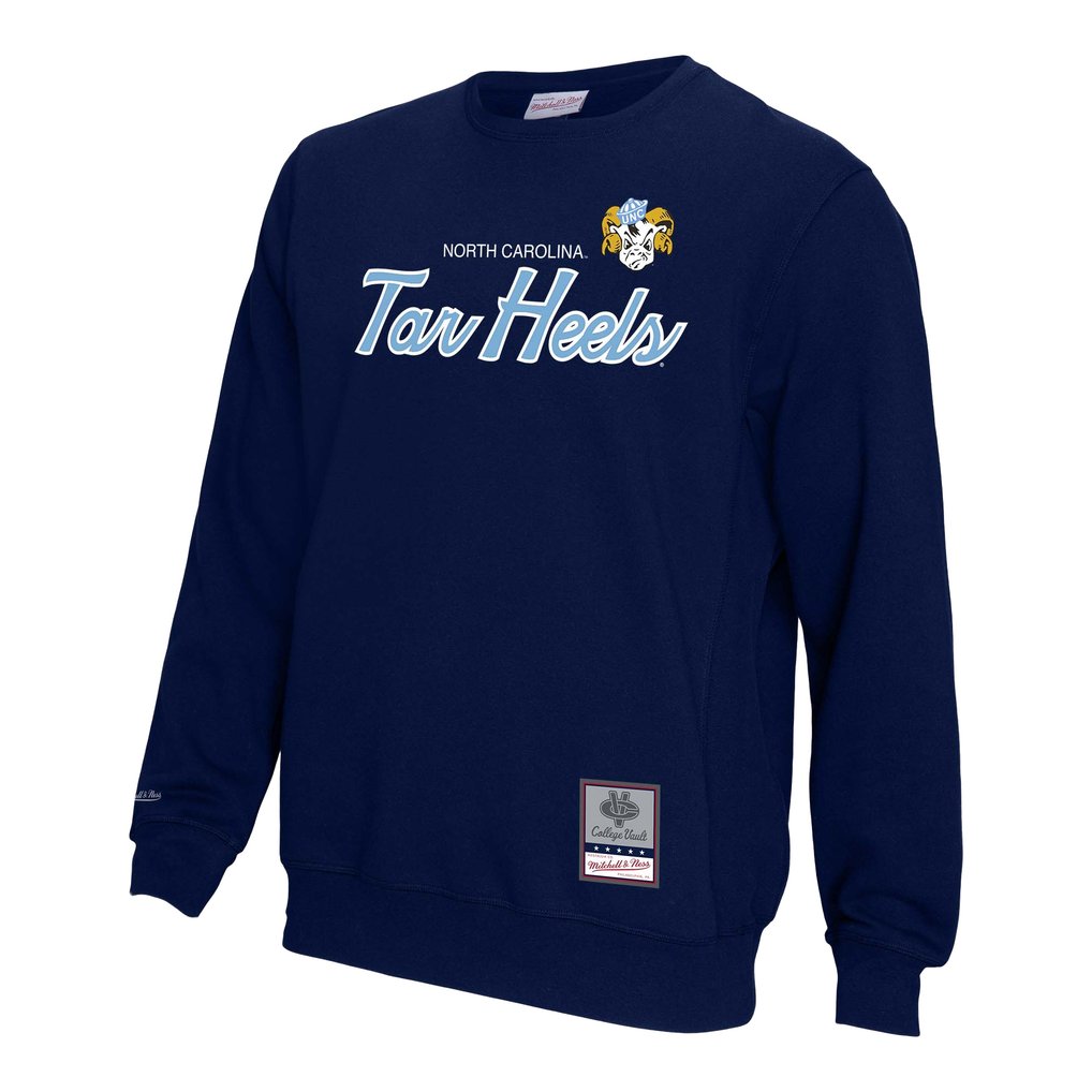  North Carolina Tar Heels Mitchell & Ness Elite Script Pullover Sweatshirt - Navy