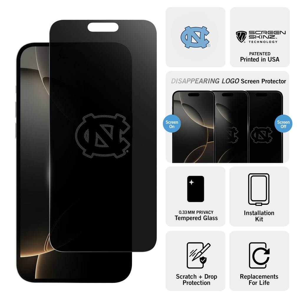 North Carolina Tar Heels iPhone Privacy Screen Protector