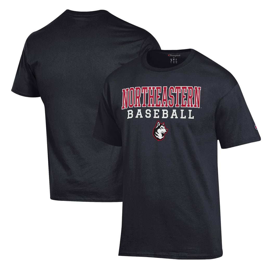  Northeastern Huskies Champion Stack Baseball T-Shirt - Black