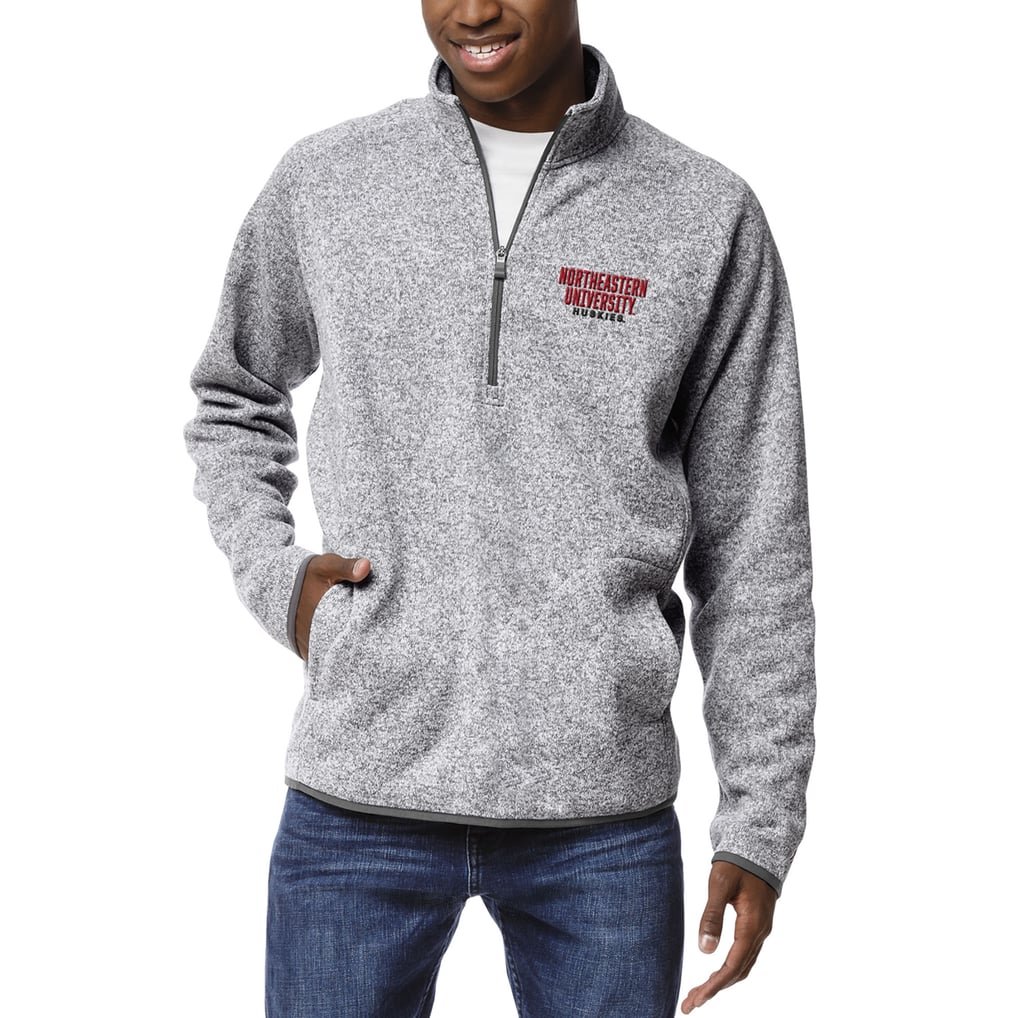 Northeastern Huskies League Collegiate Wear Saranac Quarter-Zip Pullover Jacket - Heathered Gray