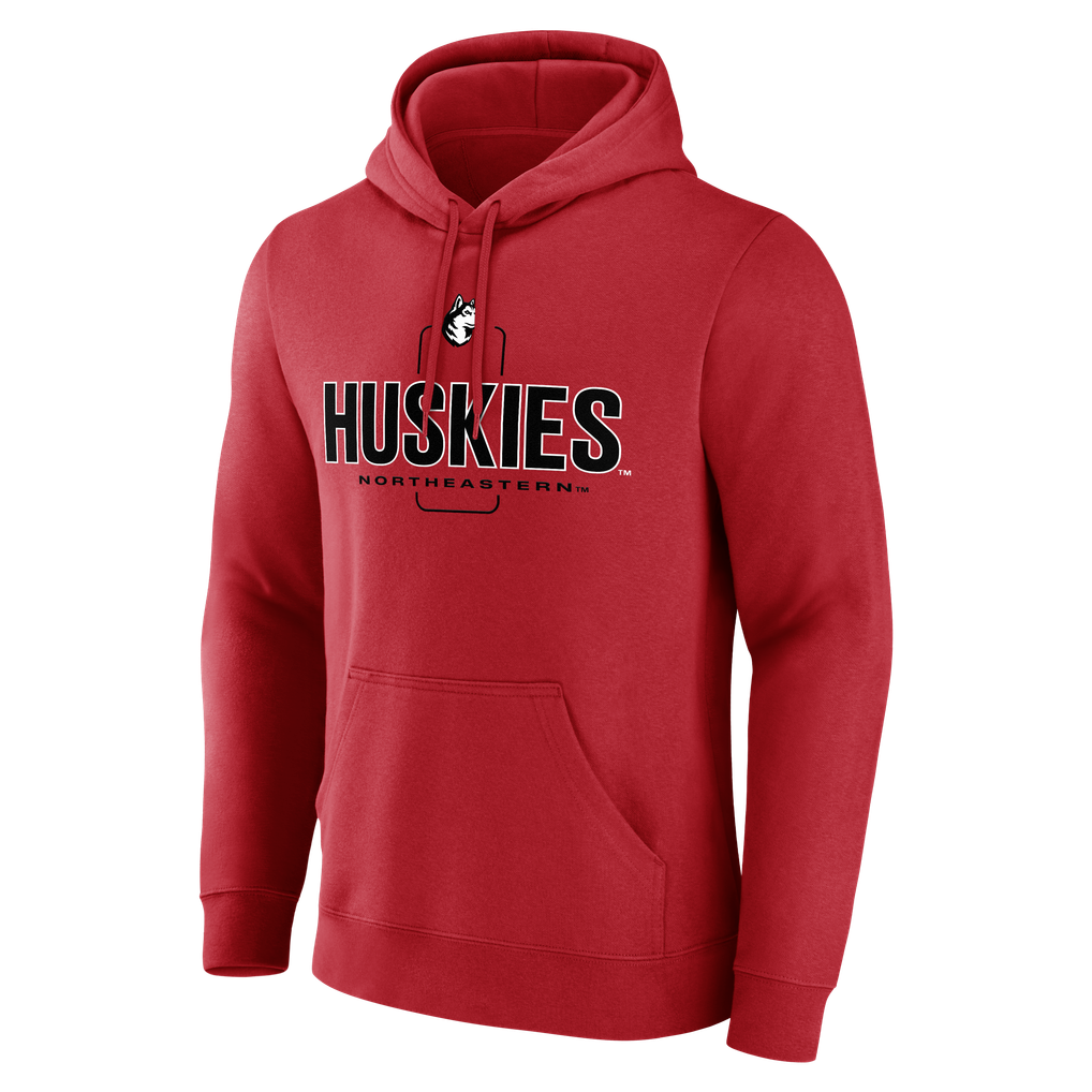 Northeastern Huskies  Personalized Name & Number Midfielder Pullover Hoodie - Red