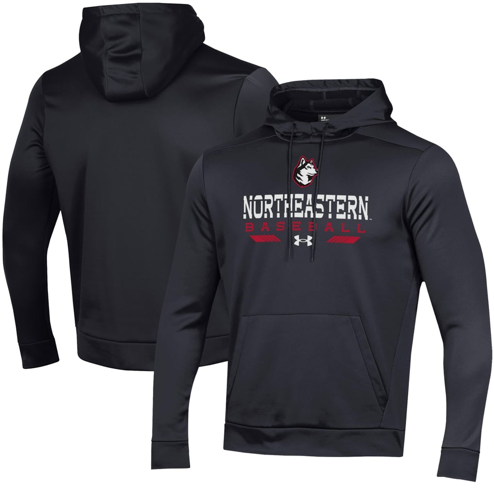  Northeastern Huskies Under Armour Baseball Pullover Hoodie - Black