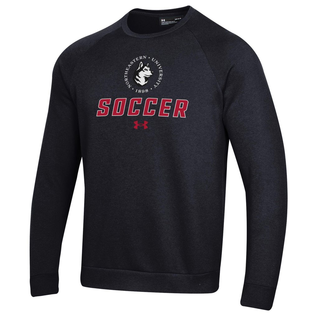Northeastern Huskies Under Armour Soccer Rival Fleece Raglan Pullover Sweatshirt - Black