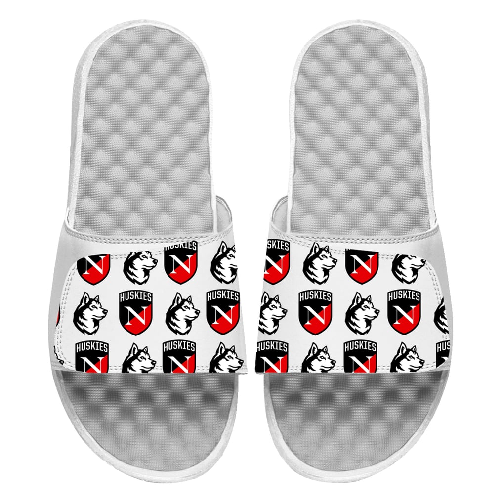 Northeastern Huskies ISlide Youth Team Pattern Slide Sandals - White