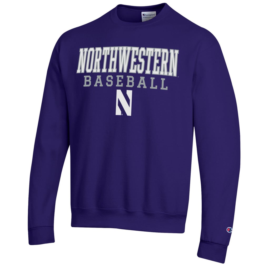 Northwestern Wildcats Champion Baseball Stack Pullover Crewneck Sweatshirt - Purple