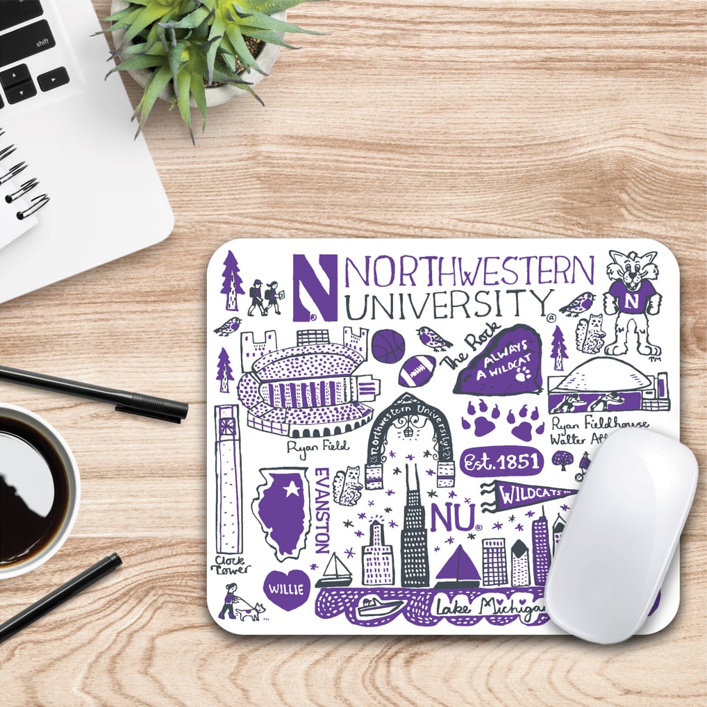 Northwestern Wildcats Mouse Pad - White