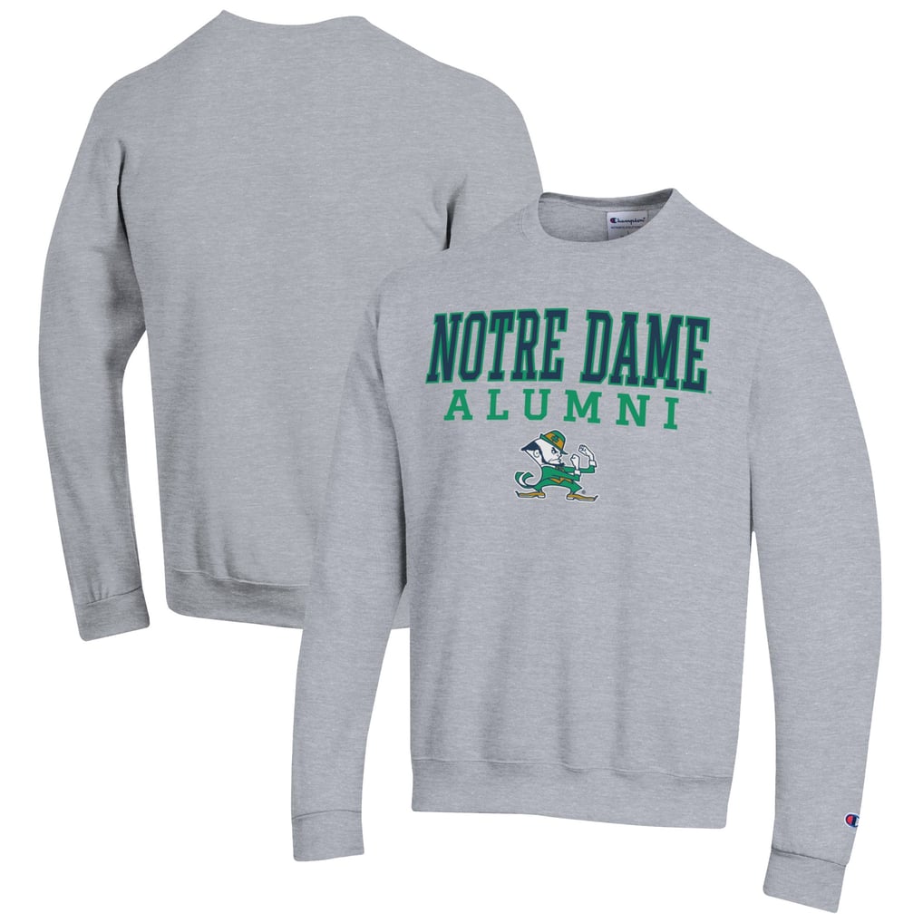  Notre Dame Fighting Irish Champion Alumni Logo Pullover Sweatshirt - Gray