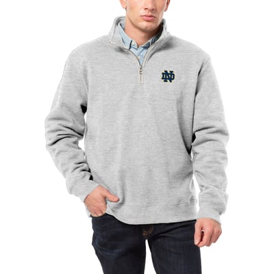 Notre Dame Fighting Irish League Collegiate Wear  Essentials 2.0 Fleece Quarter-Zip Jacket - Heather Gray