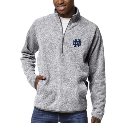 Notre Dame Fighting Irish League Collegiate Wear Saranac Raglan Quarter-Zip Jacket - Heather Gray