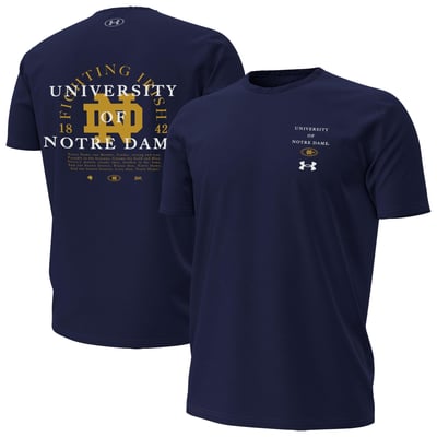 Notre Dame Fighting Irish Under Armour 2026 Sideline Performance T-Shirt - Navy