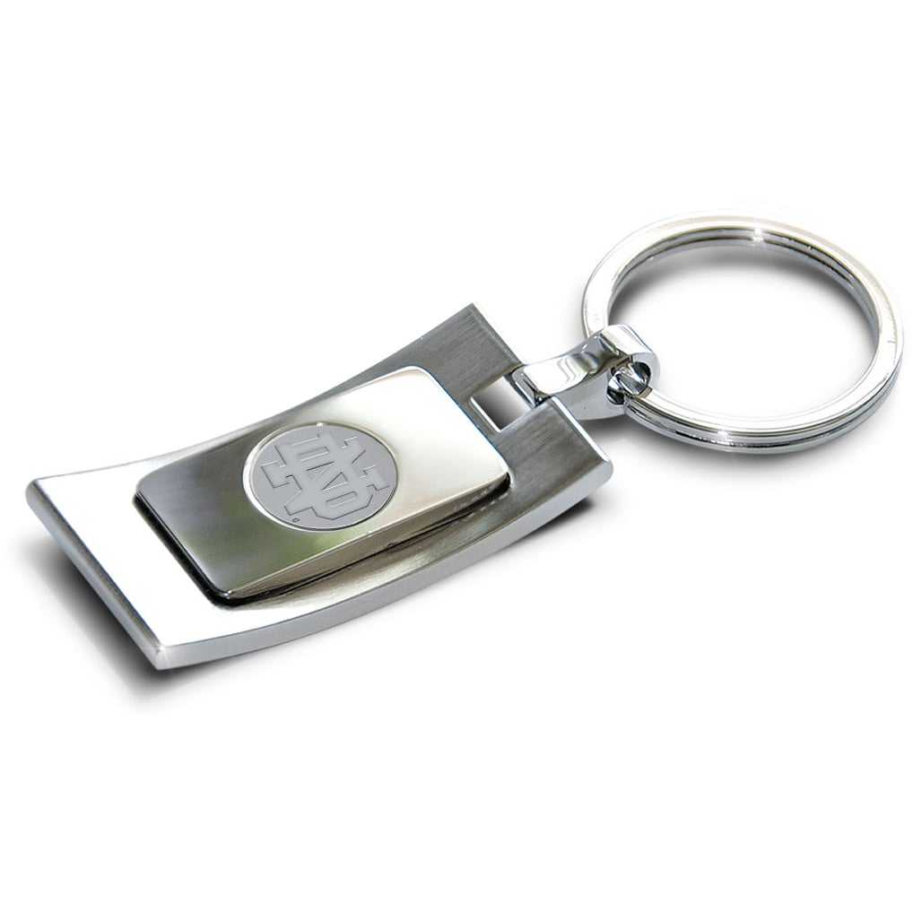 Notre Dame Fighting Irish Curve Key Ring - Silver