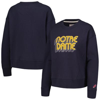 Notre Dame Fighting Irish League Collegiate Wear Women's Boxy Pullover Sweatshirt - Navy