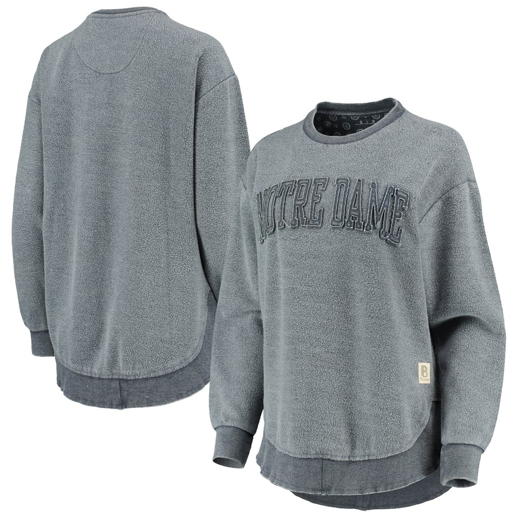Notre Dame Fighting Irish Pressbox Women's Ponchoville Pullover Sweatshirt - Navy