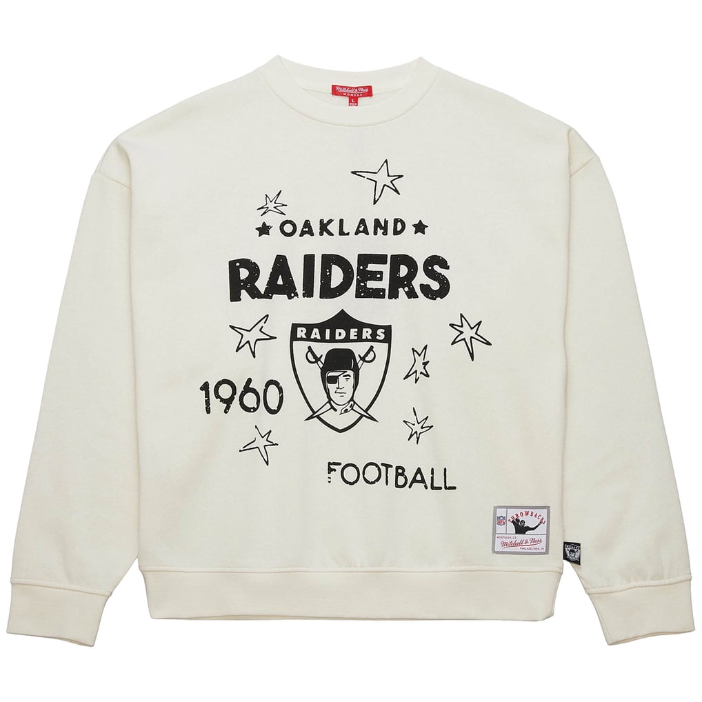  Oakland Raiders Mitchell & Ness Women's Throwback Logo 3.0 Pullover Sweatshirt - Cream