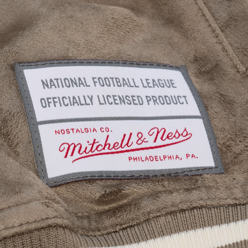  Oakland Raiders Mitchell & Ness Women's Full-Snap Varsity Jacket - Tan