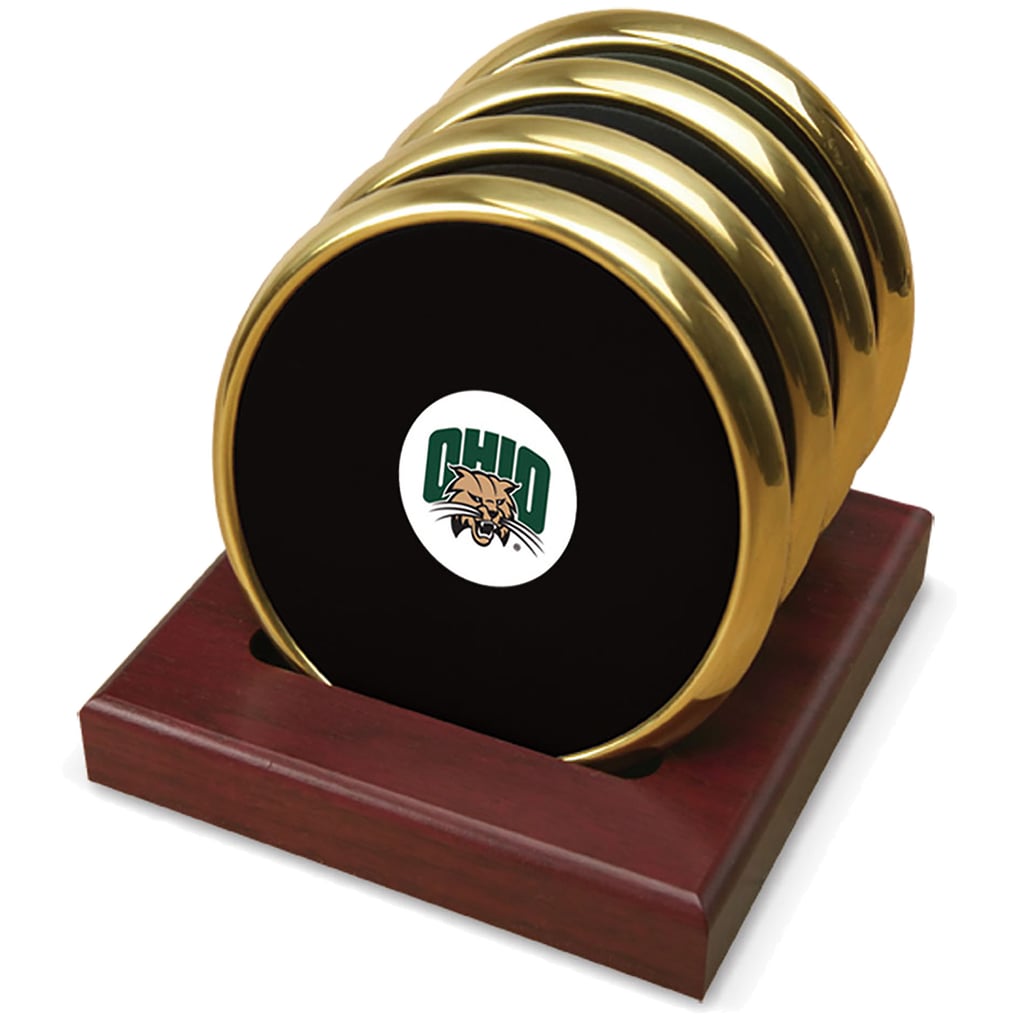 Ohio Bobcats 4-Pack Coaster Set - Gold
