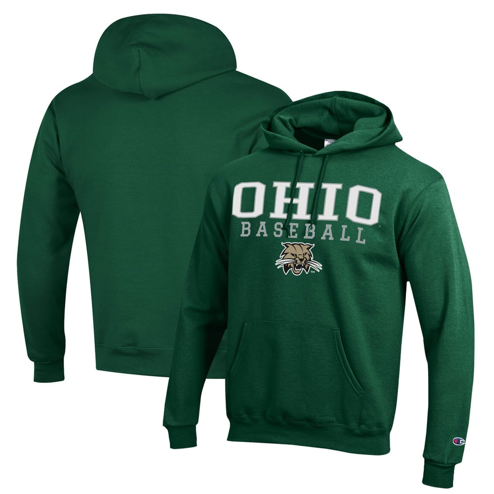  Ohio Bobcats Champion Stack Baseball Powerblend Pullover Hoodie - Green