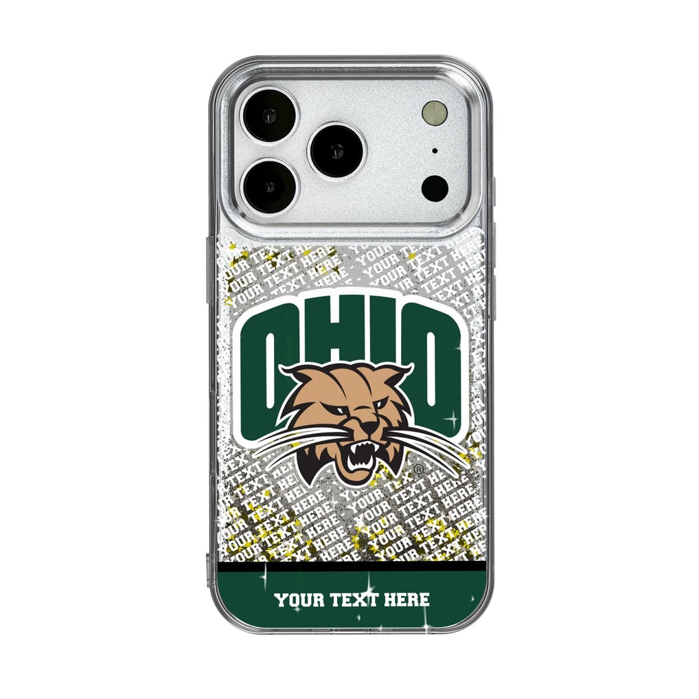 Ohio Bobcats iPhone Endzone Personalized Glitter Case