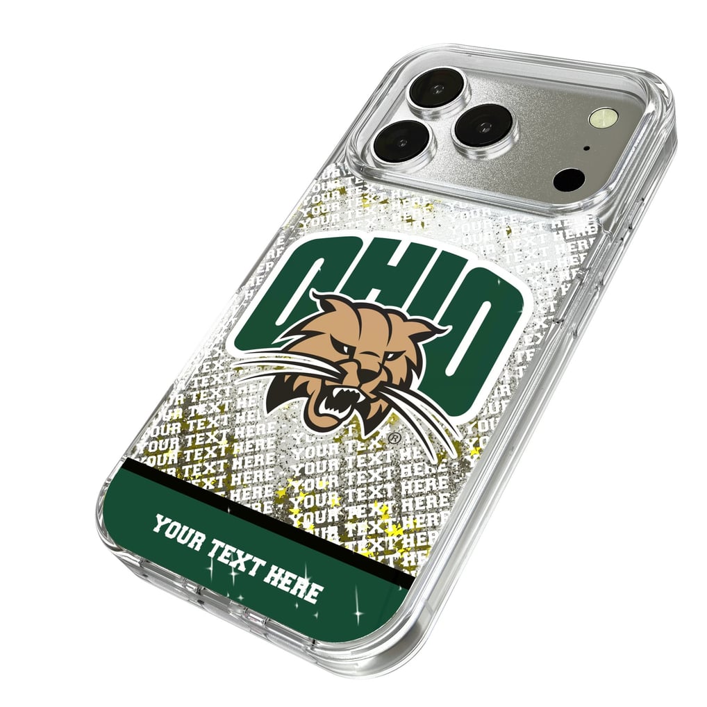 Ohio Bobcats iPhone Endzone Personalized Glitter Case