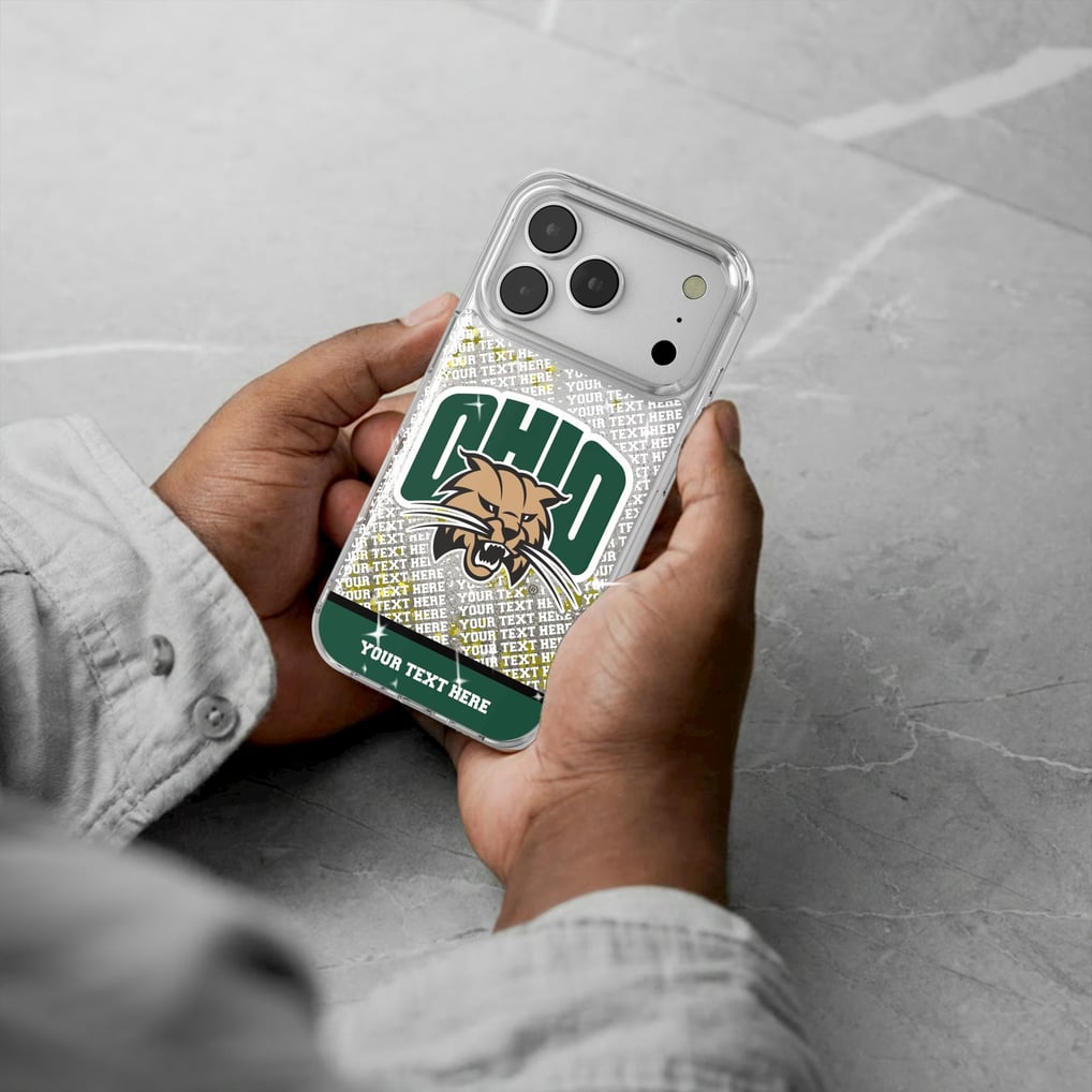 Ohio Bobcats iPhone Endzone Personalized Glitter Case