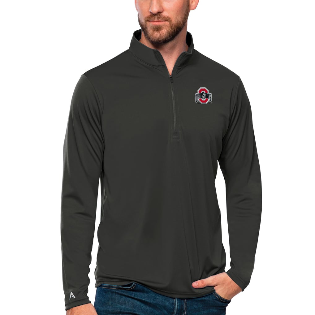 Ohio State Buckeyes Antigua Tribute Quarter-Zip Top - Charcoal