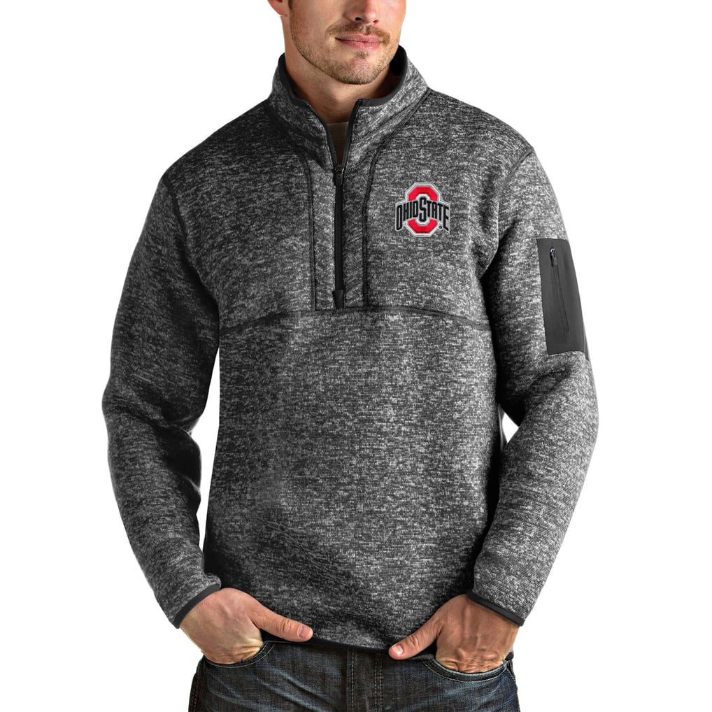 Ohio State Buckeyes Antigua Fortune Half-Zip Pullover Jacket - Heather Charcoal