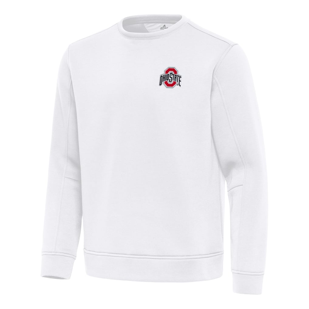 Ohio State Buckeyes Antigua Relevant Lightweight Pullover Sweatshirt - White