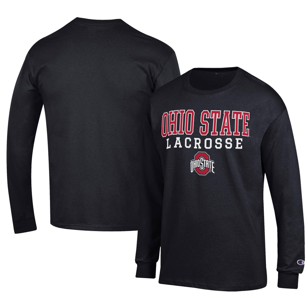 Ohio State Buckeyes Champion Lacrosse Stack Long Sleeve T-Shirt - Black