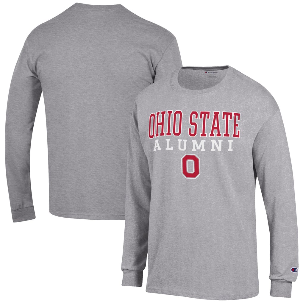 Ohio State Buckeyes Champion Alumni Logo Stack Long Sleeve T-Shirt - Gray