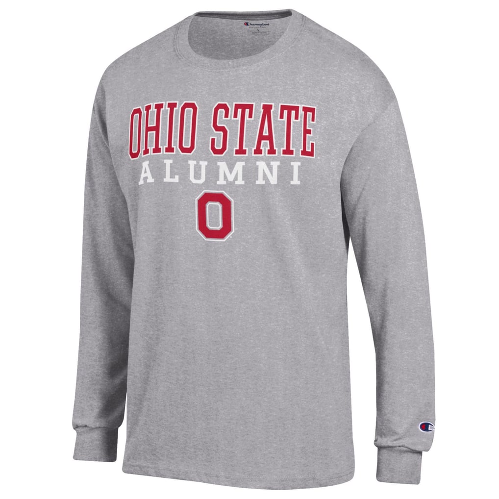  Ohio State Buckeyes Champion Alumni Logo Stack Long Sleeve T-Shirt - Gray