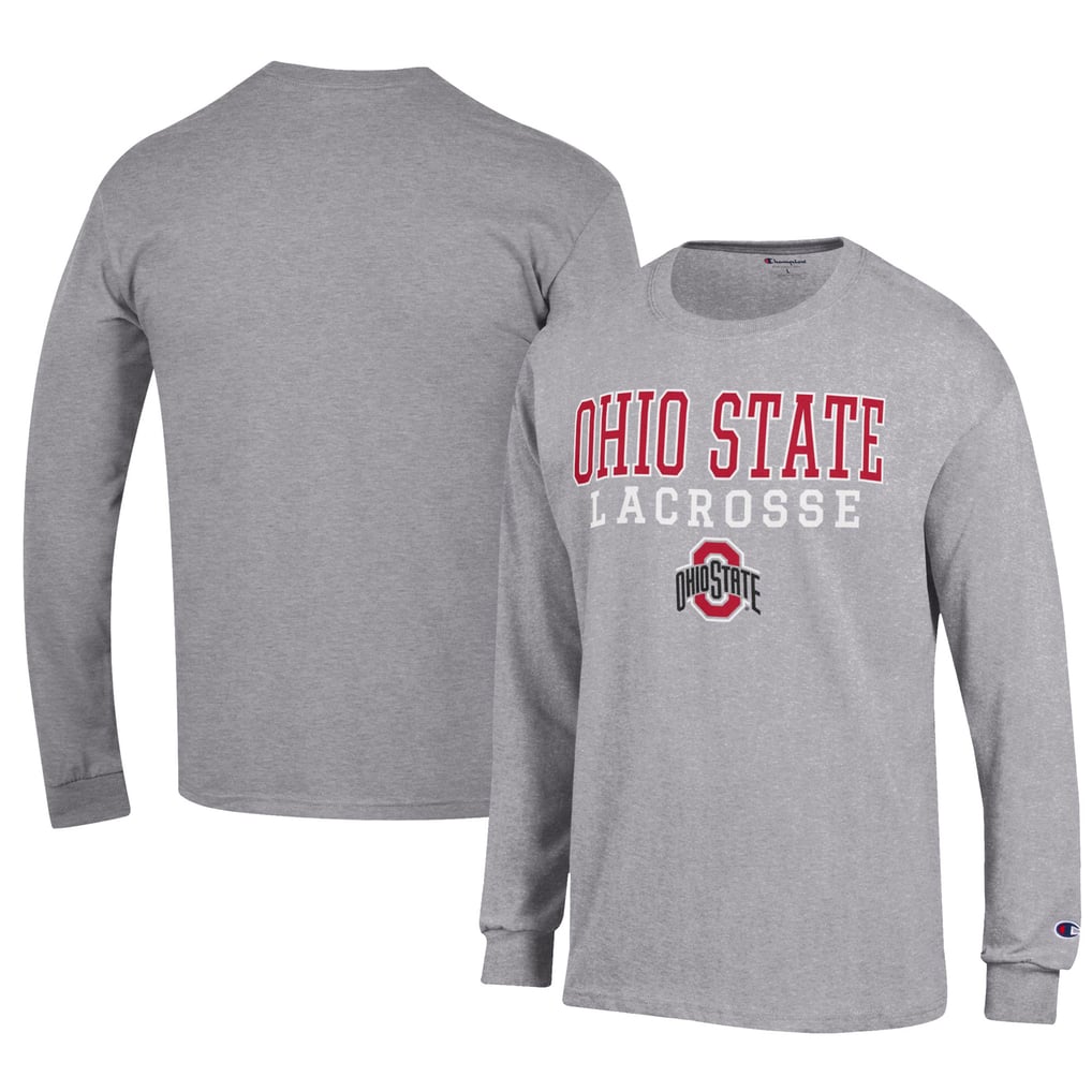 Ohio State Buckeyes Champion Lacrosse Stack Long Sleeve T-Shirt - Gray