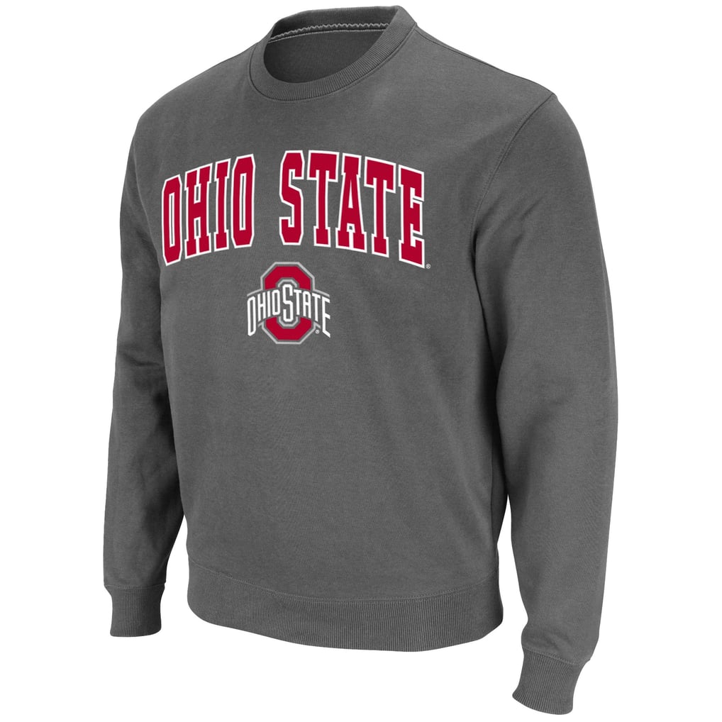Ohio State Buckeyes Colosseum Team Arch & Logo Tackle Twill Pullover Sweatshirt - Charcoal