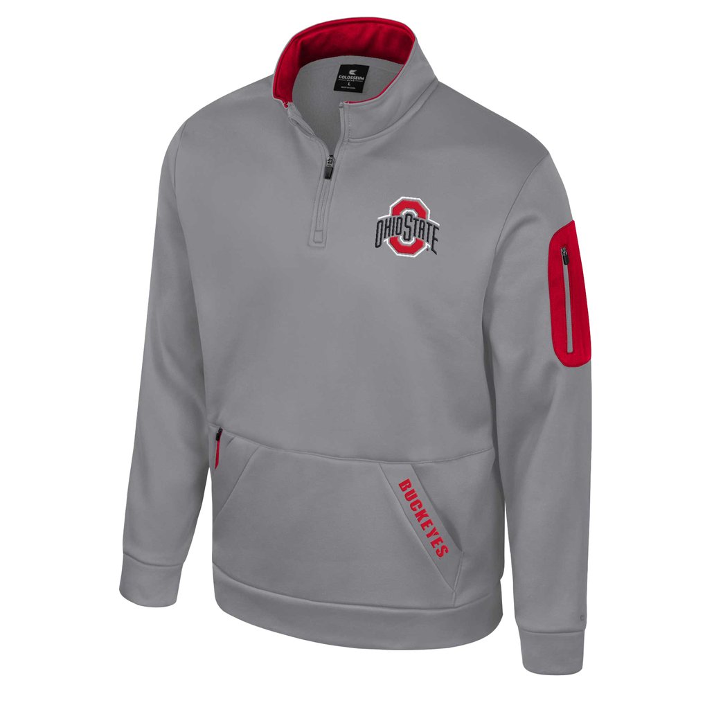 Ohio State Buckeyes Colosseum Mainframe Quarter-Zip Fleece Jacket - Gray